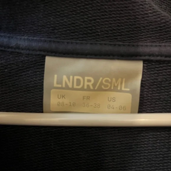 Women's Navy Zip-Up Hoodie with Red and Blue Stripes - Picture 3 of 5